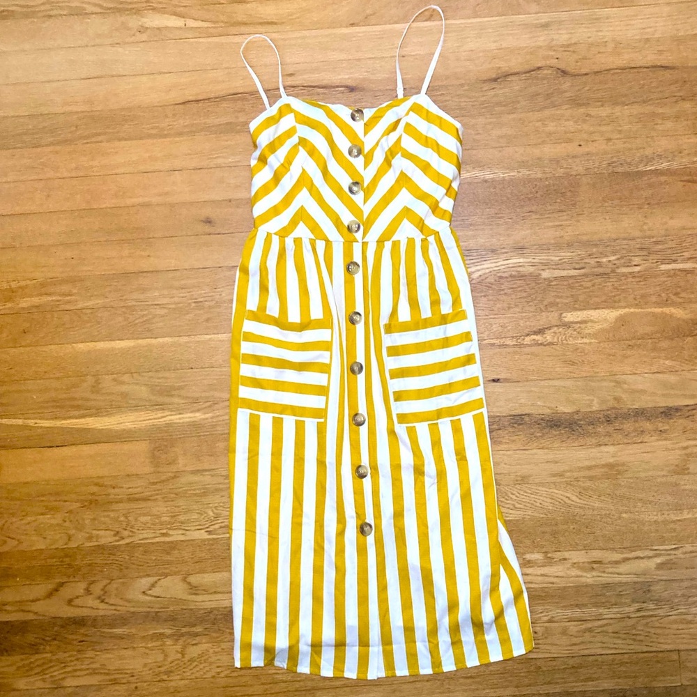 NWT Yellow and White Striped Dress